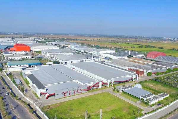 High angle view of group's factory complex